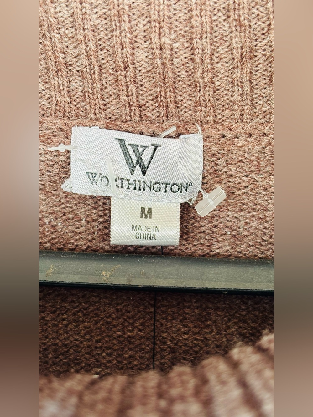Worthington brown cowl neck short-sleeve sweater. - Picture 3 of 11